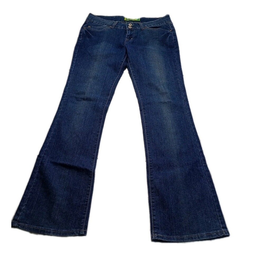 L2 Jeanswear Womens Blue Denim Embroidered Pocket Stretch Jeans Size 5